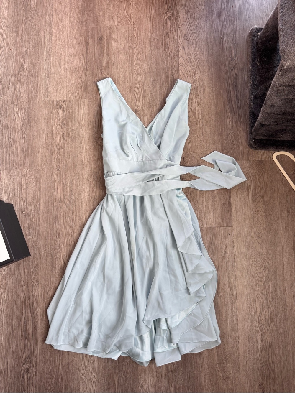 BHLDN Anthropologie Sleeveless Wrap A-Line Dress in Light Blue
